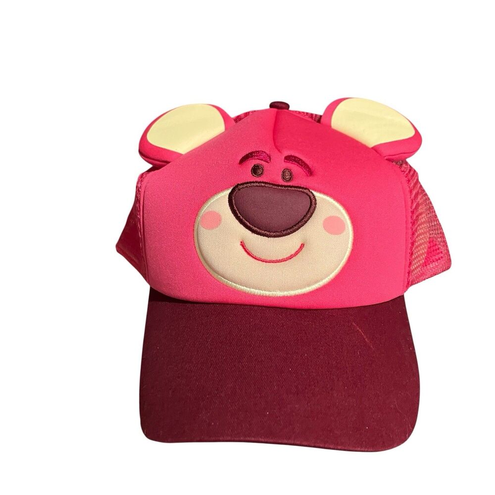 Disney Parks Lotso Hat Womens Pink Toy Story Bear Ears Mesh Trucker Snapback Cap